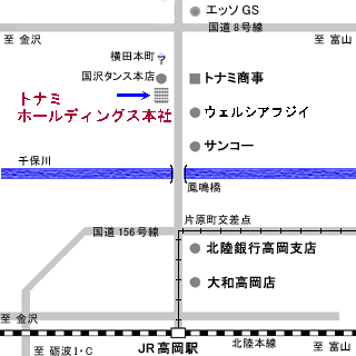 トナミホールディングス株式会社本社地図